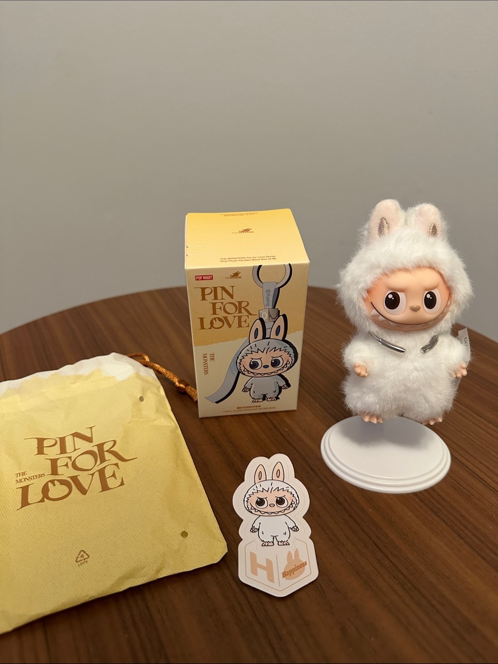 Popmart Labubu Pin for Love Letter “H” Plush Pendant
